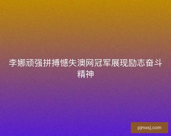 李娜顽强拼搏憾失澳网冠军展现励志奋斗精神