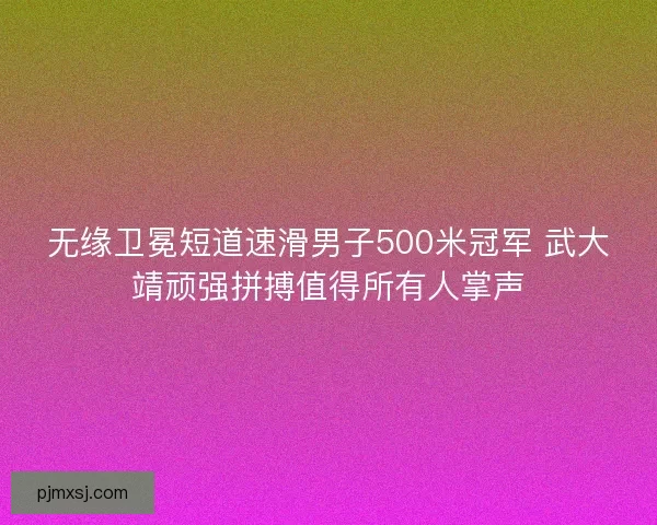 无缘卫冕短道速滑男子500米冠军 武大靖顽强拼搏值得所有人掌声