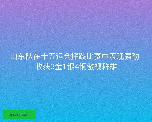 山东队在十五运会摔跤比赛中表现强劲 收获3金1银4铜傲视群雄