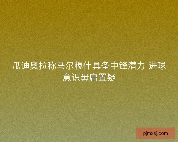 瓜迪奥拉称马尔穆什具备中锋潜力 进球意识毋庸置疑